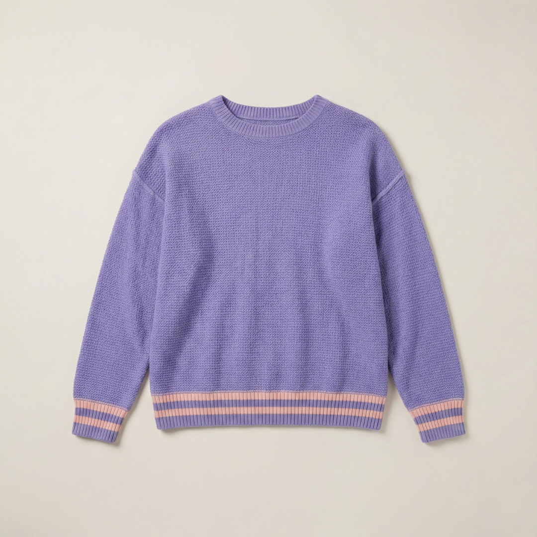 Plus Size Colorblock Knit Sweater for Women