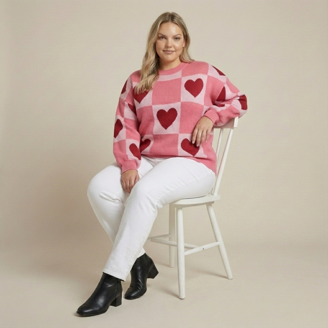Plus Size Plaid Sweater for Women – Knit