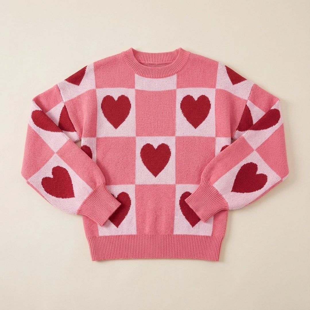 Plus Size Plaid Sweater for Women – Knit