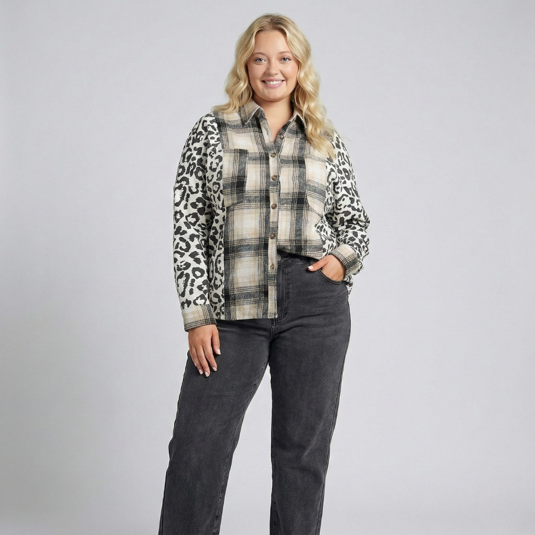 Plus Size Leo Shacket for Women