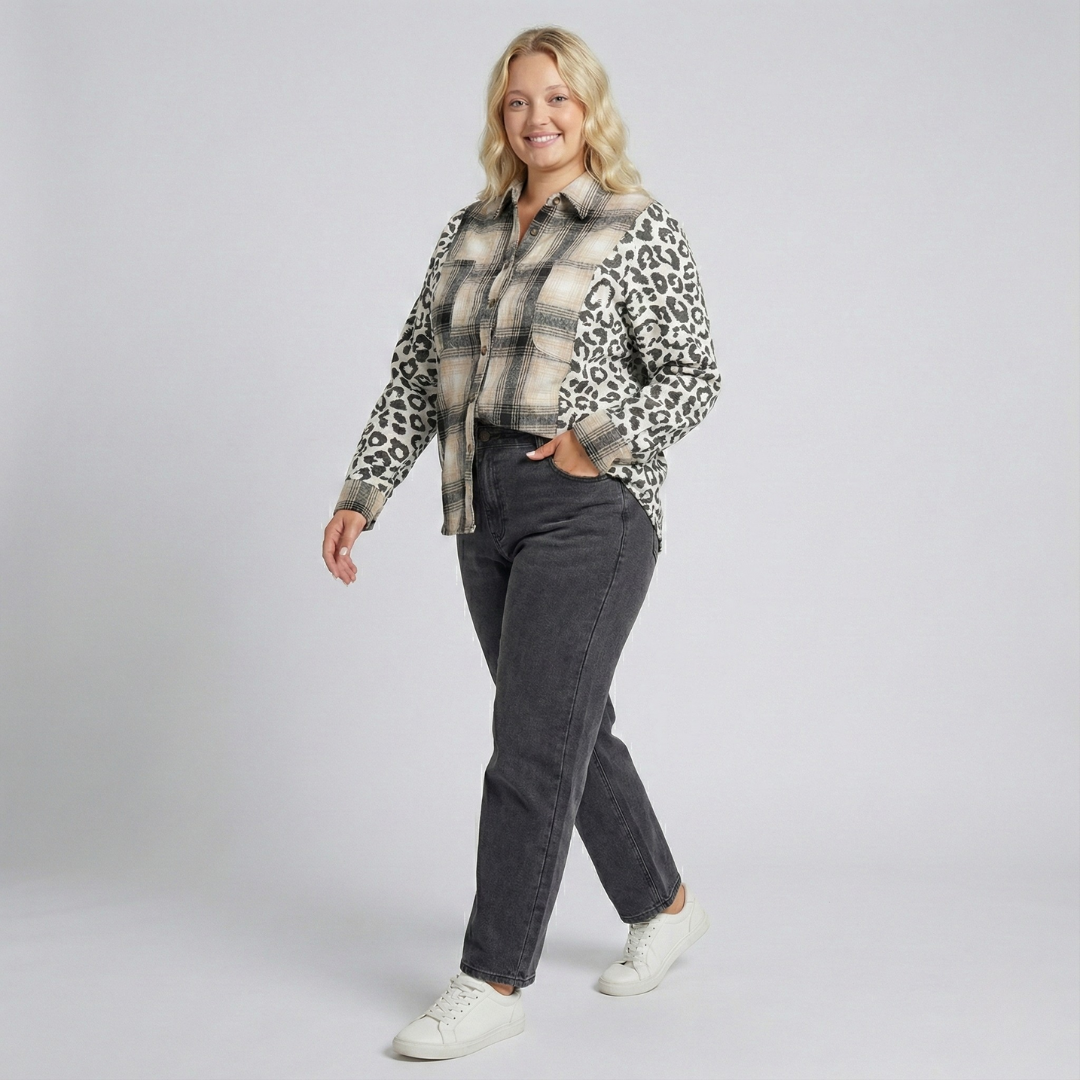 Plus Size Leo Shacket for Women