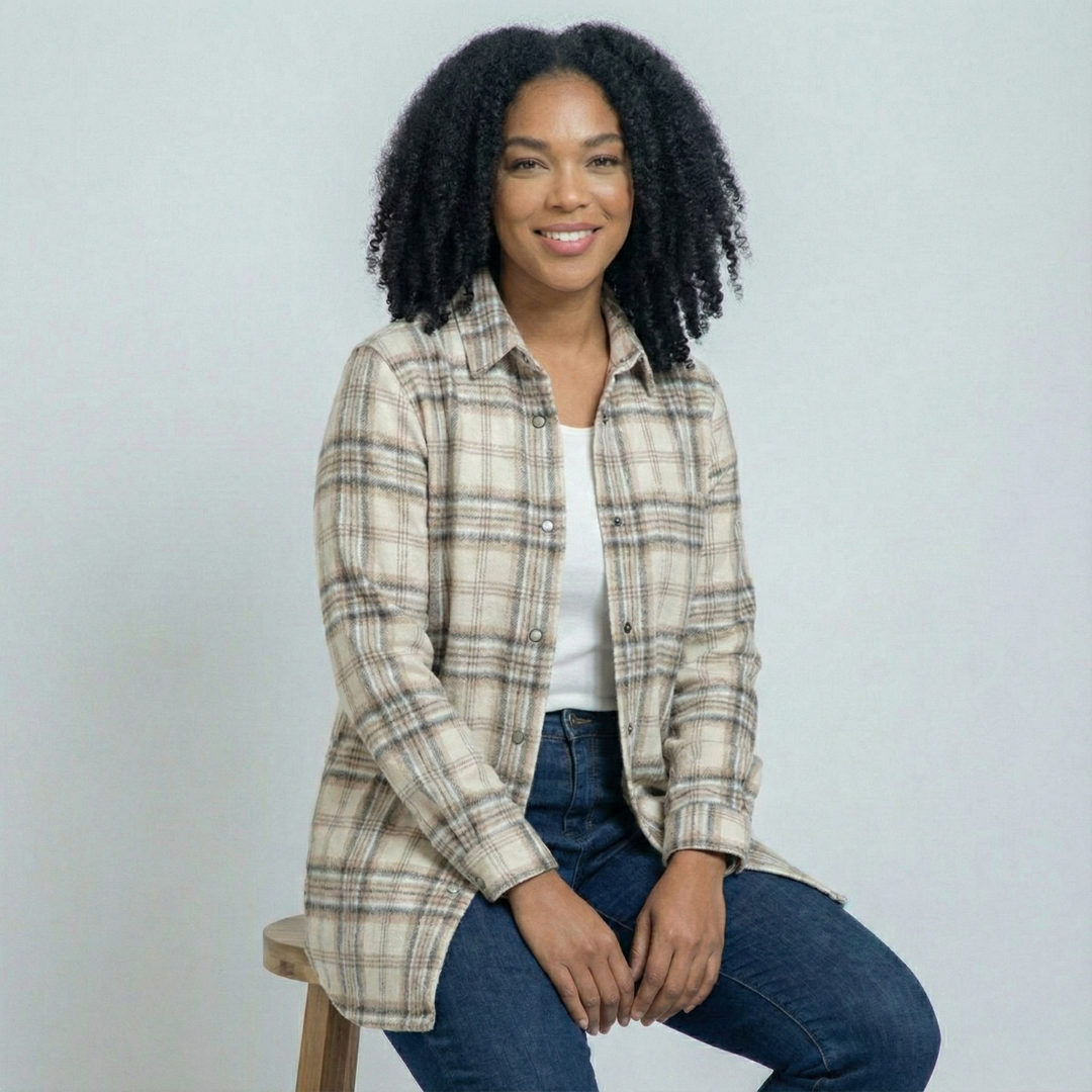 Plus Size Women’s Shacket with Side Slits